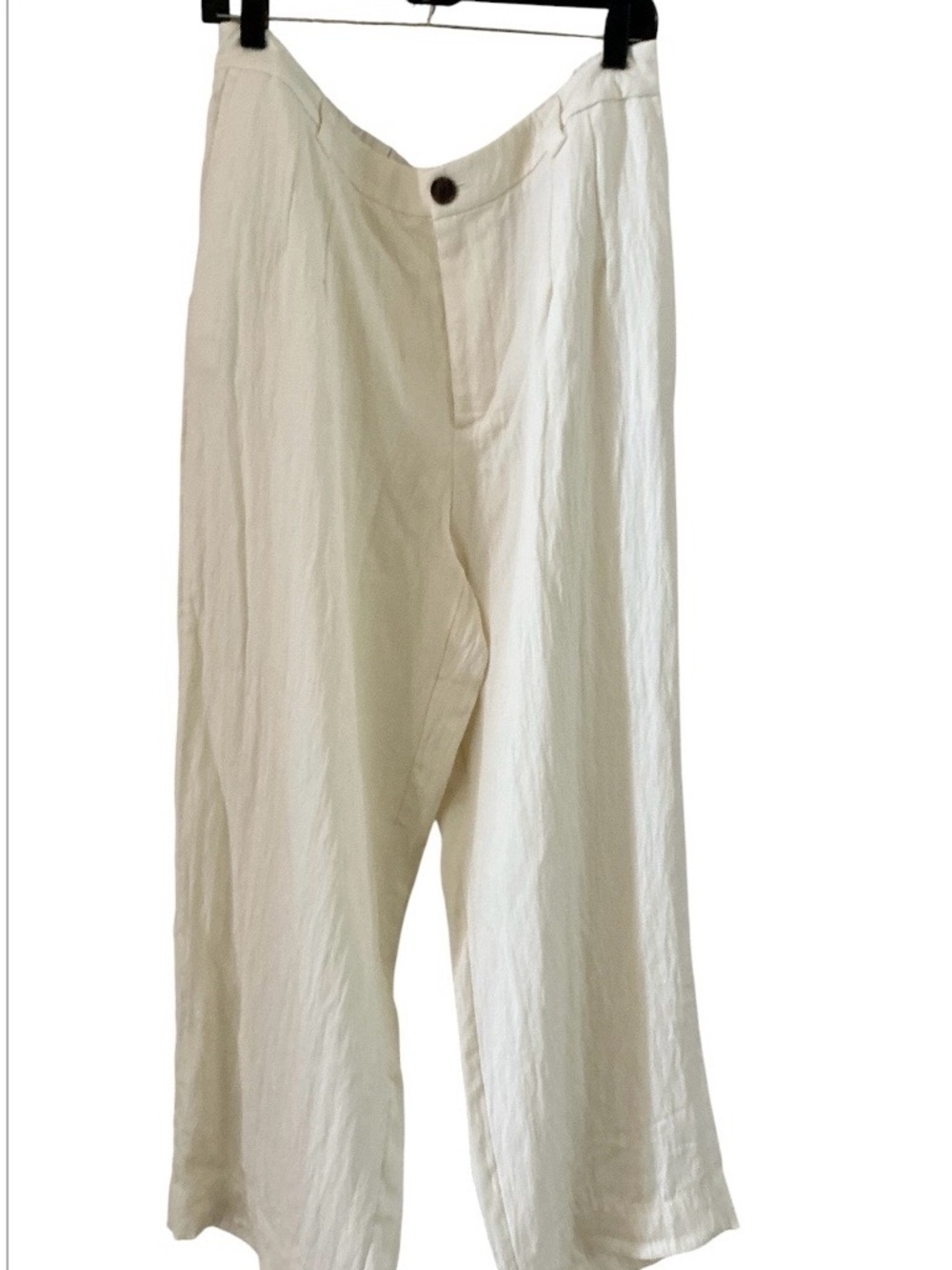 A New Day High Rise Pleated Trousers Cream Off-White